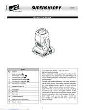 Clay Paky supersharpy Instruction Manual