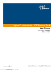 Alpha Technologies Alpha Continuity 6K User Manual