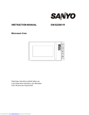 Sanyo EM-S2298R Instruction Manual