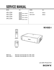 Sony VPL-CX4 Service Manual