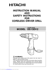 Hitachi DS 10DV2 Instruction Manual And Safety Instructions