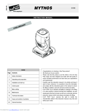 Clay Paky supersharpy Instruction Manual