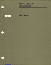 Dec MicroVAX 3100 Owner's Manual