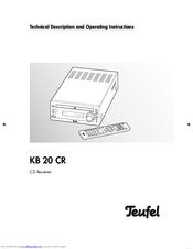 Teufel KB 20 CR Technical Description And Operating Instructions
