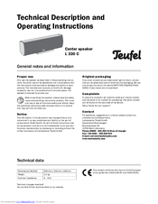 Teufel L 330 C Technical Description And Operating Instructions