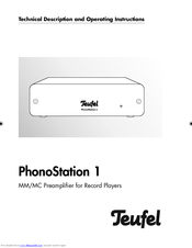 Teufel phonostation 1 Technical Description And Operating Instructions
