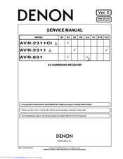 Denon Avr 2311 Manuals Manualslib