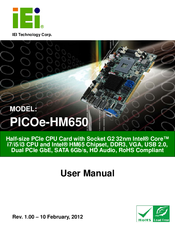 IEI Technology PICOe-HM650 User Manual