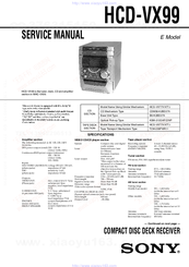 Sony HCD-VX99 Service Manual