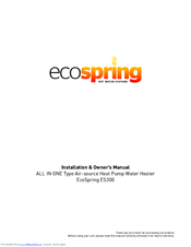 EcoSpring ES300 Installation & Owner's Manual