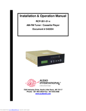 Audio international RCP-201-01-2 Nstallation & Operation Manual