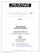 Fuchs Audio Technology Clean Machine CM-100 Operation Manual