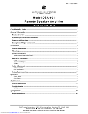 Gai-Tronics DSA-101 Instruction Manual