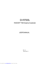Gigabyte GV-R7500L User'smanual