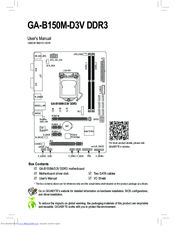 Gigabyte GA-B150M-D3V DDR3 User Manual