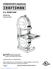 Craftsman 315.214770 Operator's Manual
