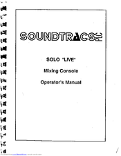 SoundTracs Solo Live Operator's Manual