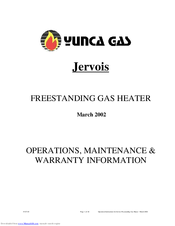 Yunca Gas jervois Operation, Maintenance And Warranty Manual
