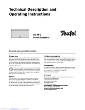 Teufel CS 35 C Technical Description And Operating Instructions