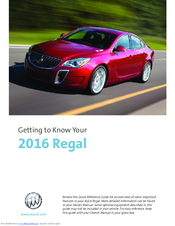 Buick Regal 2016 Getting To Know Manual