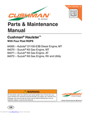 Cushman Haulster 84070 Parts & Maintenance Manual