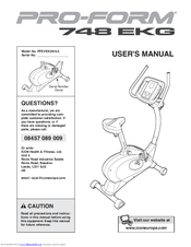 Pro-Form 748 EKG PFEVEX2916.0 User Manual