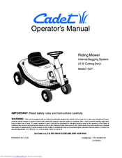 Cadet 1027 Operator's Manual