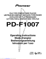 Pioneer PD-F1007 Operating Instructions Manual