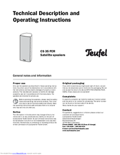 Teufel CS 35 FCR Technical Description And Operating Instructions