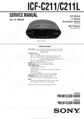 Sony ICF-C211 - Am/fm Clock Radio Service Manual
