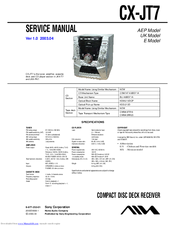Sony CX-JT7 Service Manual