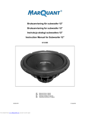Marquant 610-095 Instruction Manual