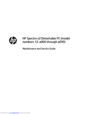 HP Spectre x2 Maintenance And Service Manual