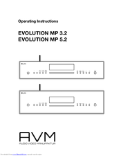 AVM EVOLUTION MP 3.2 Operating Instructions Manual