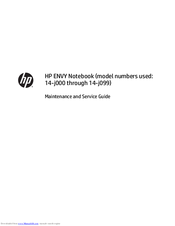 HP ENVY Maintenance And Service Manual