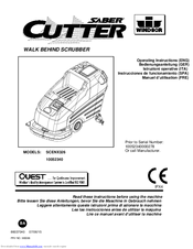 Windsor Saber Cutter SCENX326 Operating Instructions Manual