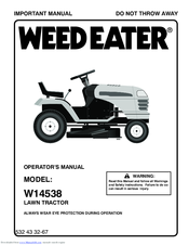 Weed Eater W14538 Operator's Manual