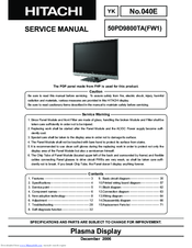 Hitachi 50PD9800TA Service Manual