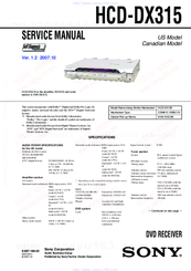 Sony HCD-DX315 Service Manual