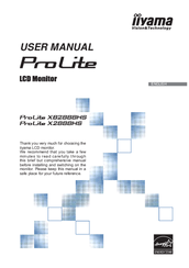 Iiyama ProLite X2888HS User Manual