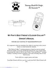 My Paw's Best Friend CLICKER COLLAR Owner's Manual
