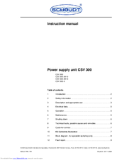 Schaudt CSV 300 Series Instruction Manual