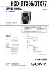 Sony HCD-GTX77 Service Manual