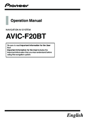 Pioneer AVIC-F200BT Operation Manual