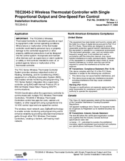 Johnson Controls TEC2045-2 Installation Instructions Manual