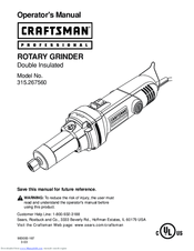 Craftsman Professional 315.267560 Operator's Manual