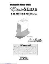 FAAC Estate Slide E-SL 1200 Series Instruction Manual