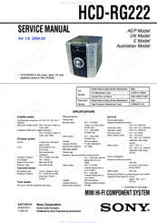 Sony HCD-RG222 Service Manual