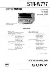 Sony STR-W777 Service Manual