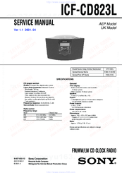 Sony Dream Machine ICF-CD823L Service Manual